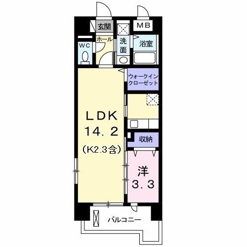 サンクレスト(1LDK/3階)の間取り写真