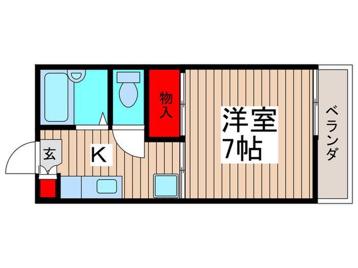 京成本線 京成八幡駅 徒歩13分 2階建 築35年(1K/1階)の間取り写真