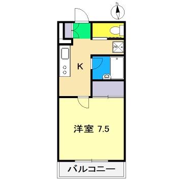 コーポNOMURA(1K/4階)の間取り写真