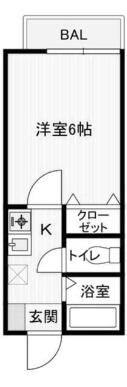 エクシヴ大里I(1K/2階)の間取り写真