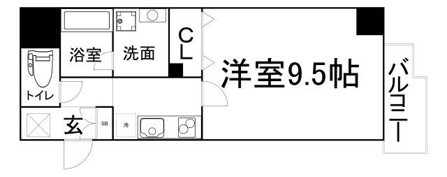 安堂寺マンション(1K/4階)の間取り写真
