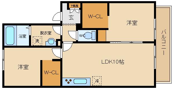 SHMディアス島泉II(2LDK/1階)の間取り写真