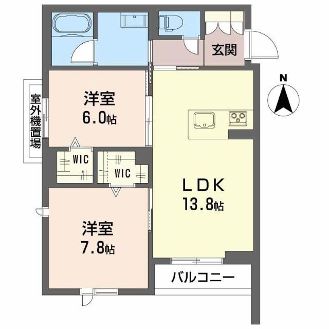 シャーメゾン 二口 パナ XI(2LDK/3階)の間取り写真