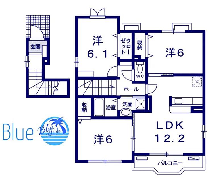 セレノ パラッツオ(3LDK/2階)の間取り写真
