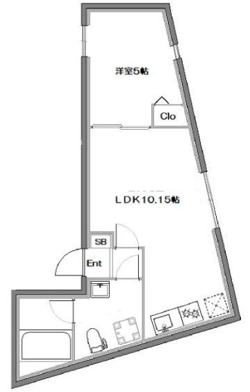 アーバンステージ下落合(1LDK/2階)の間取り写真