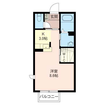 ヴァンヴェール(1K/1階)の間取り写真