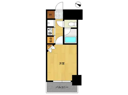 エステートモア天神AXIS(1K/9階)の間取り写真