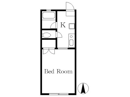 ジュネスプレハレンス(1K/2階)の間取り写真