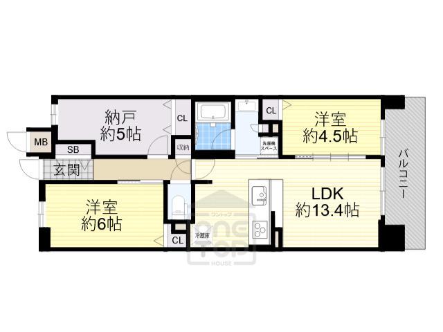 エスリード箕面船場阪大前(2SLDK/10階)の間取り写真