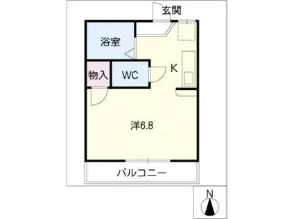 パストラル北山(ワンルーム/1階)の間取り写真