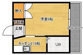 東雲ハイツ(1K/3階)の間取り写真