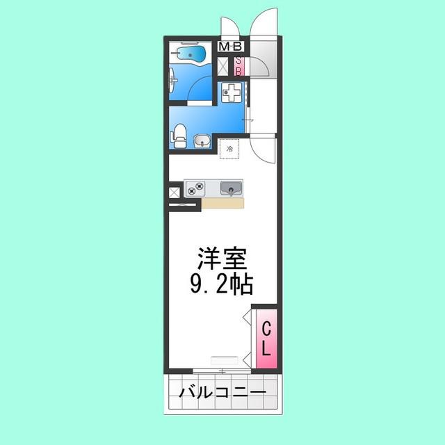TKアンバーコート宿院(ワンルーム/4階)の間取り写真