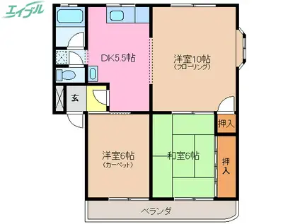 グレースハイツ(3DK/4階)の間取り写真