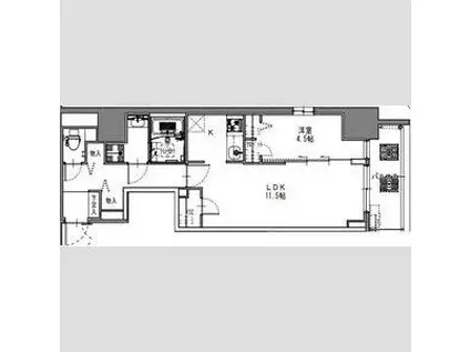 S-RESIDENCE阿波座BOUNCY(1LDK/6階)の間取り写真