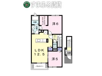 トラディション徳永(2LDK/2階)の間取り写真