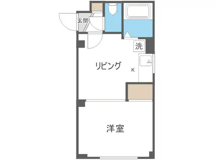 シルバーパールSTR(1DK/1階)の間取り写真