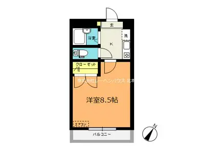 レジデンス宮前(1K/2階)の間取り写真