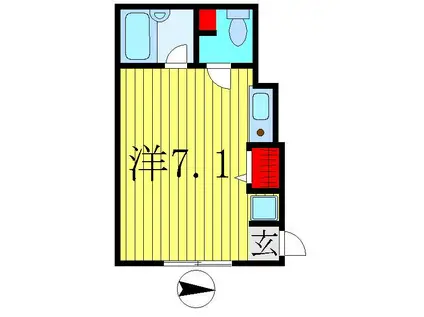 CHAOS西綾瀬II(ワンルーム/1階)の間取り写真