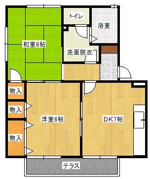 チャイブ(2DK/2階)の間取り写真