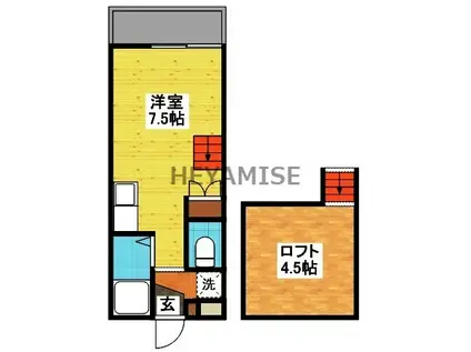 MODERN西山(ワンルーム/2階)の間取り写真