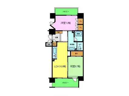 エイジングコート堺東(2LDK/3階)の間取り写真