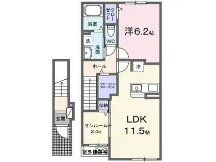 サニーフィールドIII(1LDK/2階)の間取り写真
