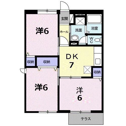 パディビレッジ鶴田A(3DK/1階)の間取り写真