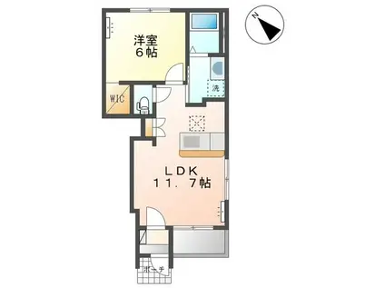 住環境良好の物件(1LDK/1階)の間取り写真