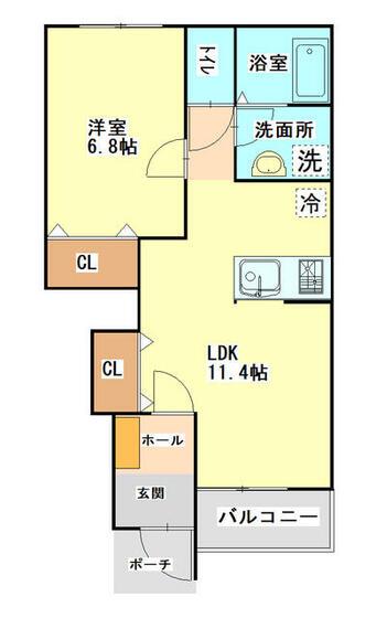 コーポ・シュウ(1LDK/1階)の間取り写真