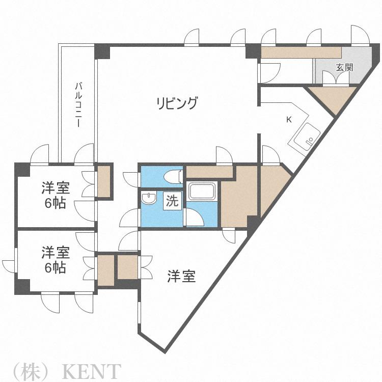 宮の森ウルビス(3LDK/3階)の間取り写真