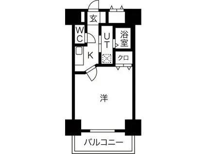 ABCサクラガーデン(1K/6階)の間取り写真