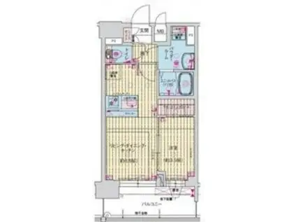 プレサンス大正エミナンス(1LDK/13階)の間取り写真