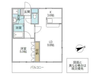 SAKURA CITY(1LDK/1階)の間取り写真
