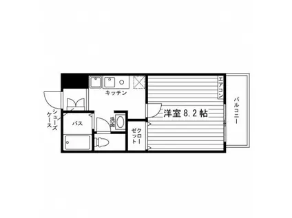 メゾンカレ(1K/2階)の間取り写真
