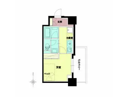 セルン新町(1K/9階)の間取り写真