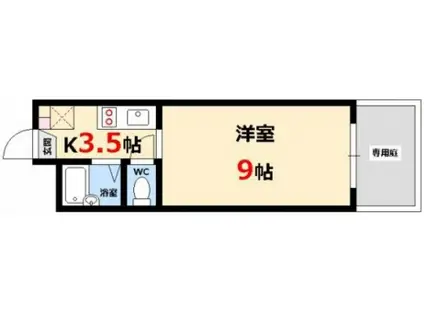 シャスタ・ハシモト二番館(1K/2階)の間取り写真