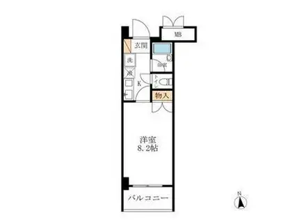 リラ・ウィスタリア(1K/2階)の間取り写真