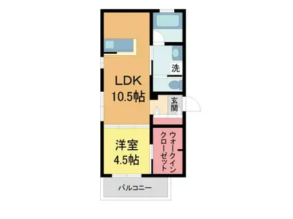 COURGE(1LDK/1階)の間取り写真