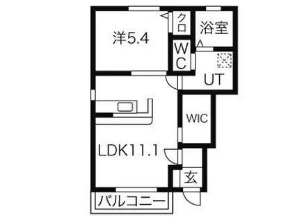 ETERNAL(1LDK/1階)の間取り写真