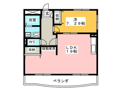 サンフィール(1LDK/2階)の間取り写真