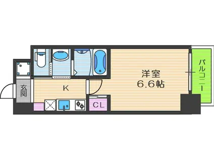 フレアコート梅田(1K/9階)の間取り写真