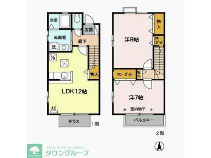 サンハイム中川II(2LDK/1階)の間取り写真
