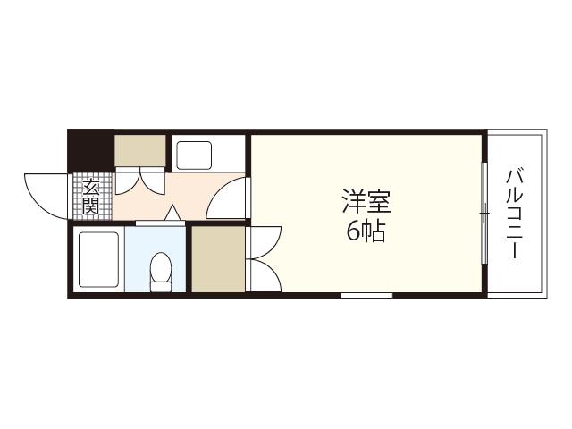CALM西川口町(1K/3階)の間取り写真