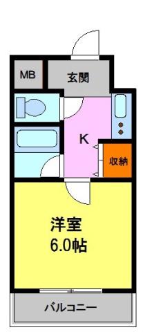 ストーク田口(1K/4階)の間取り写真