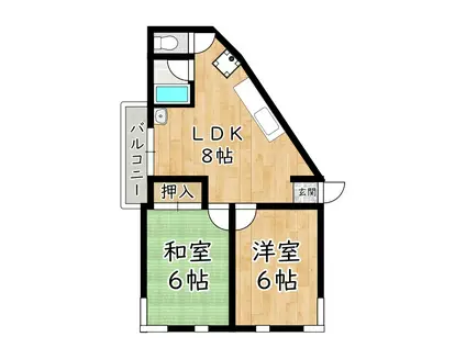 LAKEサヤマ(2LDK/2階)の間取り写真