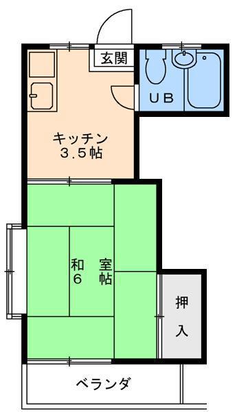 コーポ中島(1K/2階)の間取り写真
