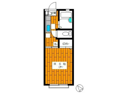 ドルフ菅生I(1K/2階)の間取り写真