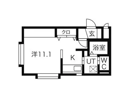 ロワ・プルミエ(1K/4階)の間取り写真