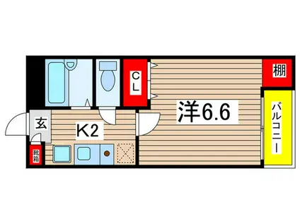 ネオハイツ荒田(1K/4階)の間取り写真