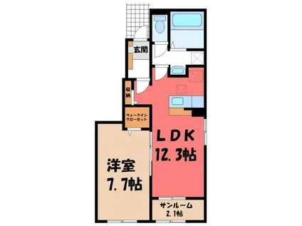 メゾン リヴィエール II(1LDK/1階)の間取り写真